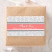 Gray Coral Damask Wedding Labels (Insitu)