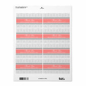 Gray Coral Damask Wedding Labels (Full Sheet)