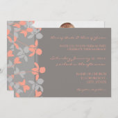 Gray Coral Floral Foto Weddenschap Kaarten (Voorkant / Achterkant)