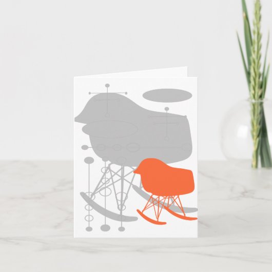 Gray Coral Stoel uit het midden van de eeuw Silhou Kaart (Voorkant)