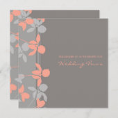 Gray Coral Wedding Vow Renewal Uitnodigingen (Voorkant / Achterkant)