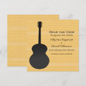 Gray Country Guitar Save the Date Invite (Voorkant / Achterkant)