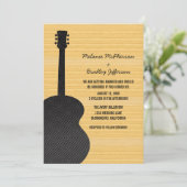 Gray Country Guitar Wedding Invitation Kaart (Staand voorkant)