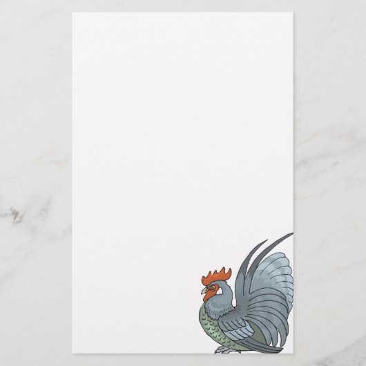 Gray Country Rooster Briefpapier (Voorkant)
