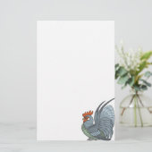 Gray Country Rooster Briefpapier (Staand voorkant)