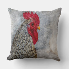 Gray Country Rooster Kussen