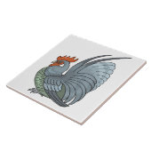 Gray Country Rooster Tegeltje (Zijkant)