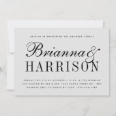 Gray Couples Names Wedding Shower Kaart (Voorkant)