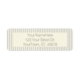 Gray Cream Farmhouse Chic Ticking Stripe Etiket