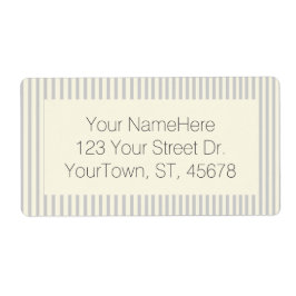 Gray Cream Farmhouse Chic Ticking Stripe Etiket
