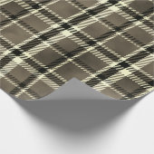 Gray Cream Flannel Klassieke kerstfeestdag Cadeaupapier (Hoek)