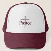Gray Cross Trucker Hat Kerk Pastor Gray Trucker Pet (Voorkant)