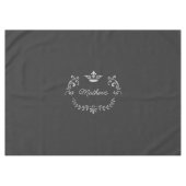 Gray Crown Crest Personalized Tafelkleed (Voorkant (Horizontaal))