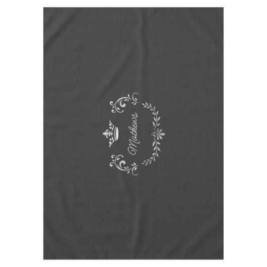 Gray Crown Crest Personalized Tafelkleed (Voorkant)