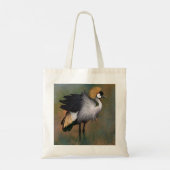Gray Crowned Crane Bird Canvas tas (Achterkant)
