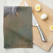 Gray Crowned Crane Bird Kitchen Towels Theedoek (Quarter Fold)