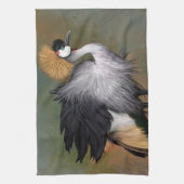 Gray Crowned Crane Kitchen Towel Theedoek (Verticaal)