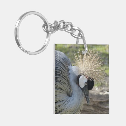 Gray Crowned Crane Sleutelhanger (Voorkant Links)