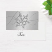 Gray Crystal Snowflake Gift Label Visitekaartje (Bureau)