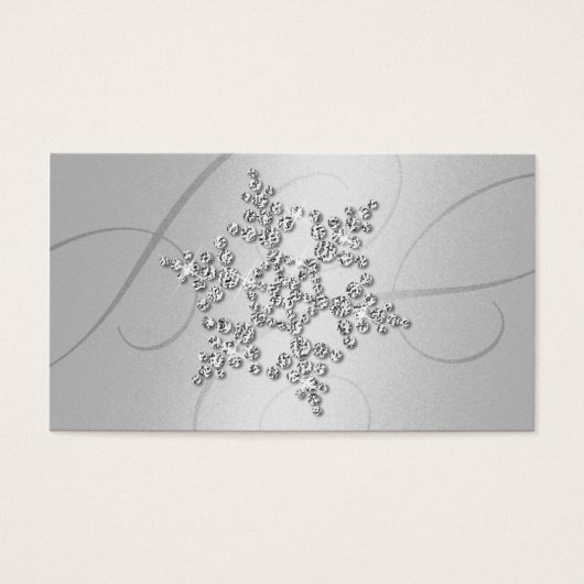 Gray Crystal Snowflake Gift Label Visitekaartje (Voorkant)
