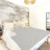 Gray Cube Line Pattern Sherpa Blanket Sherpa Deken