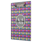 Gray Cupcakes, gepersonaliseerde naam Monogram Klembord (Links)