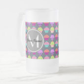Gray Cupcakes, gepersonaliseerde naam Monogram Matglas Bierpul (Voorkant links)