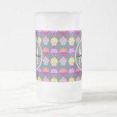 Gray Cupcakes, gepersonaliseerde naam Monogram Matglas Bierpul (Center)