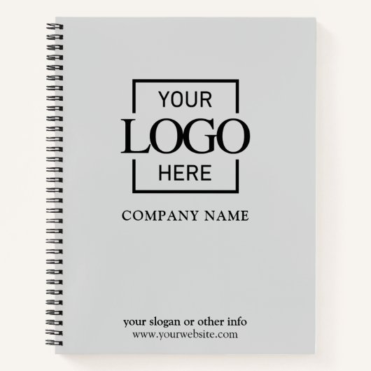 Gray Custom Business Logo Promotional Branding Notitieboek (Voorkant)