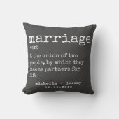 Gray Custom Couple's Definition Wedding Pillow Kussen (Voorkant)