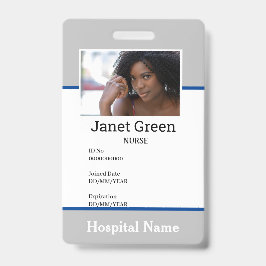 Gray Custom Employee Nurse Doctor ID Foto Badge