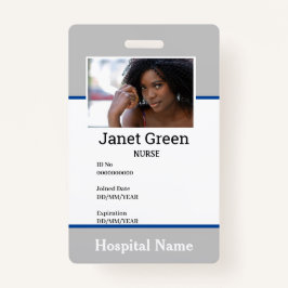 Gray Custom Employee Nurse Doctor ID Foto Badge