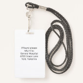 Gray Custom Employee Nurse Doctor ID Foto Badge (Achterkant met draagriem)