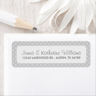 Gray Cute Polka Dots Modern Wedding Etiket