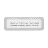 Gray Cute Polka Dots Modern Wedding Etiket (Voorkant)