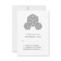 Gray D20 Dice Response Kaart