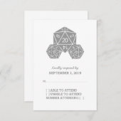 Gray D20 Dice Response Kaart (Voorkant / Achterkant)