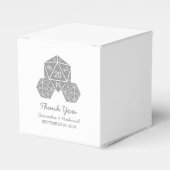 Gray D20 Dice Wedding Favor Boxes Bedankdoosjes (Voorkant Zijde)