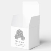 Gray D20 Dice Wedding Favor Boxes Bedankdoosjes (Geopend)