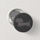 Gray Dachshund Button voor jassen en tassen (Voorkant /achterkant)
