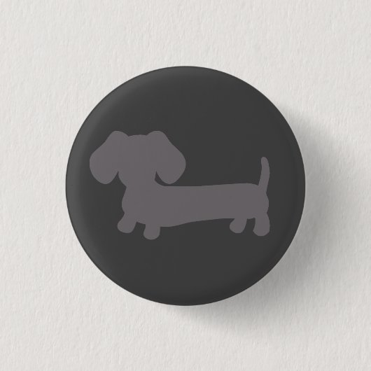 Gray Dachshund Button voor jassen en tassen (Voorkant)