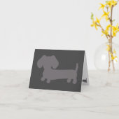 Gray Dachshund Masculine Note Card Kaart (Gele Bloem)