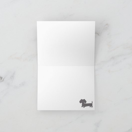 Gray Dachshund Masculine Note Card Kaart (Binnen)