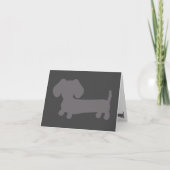 Gray Dachshund Masculine Note Card Kaart (Voorkant)