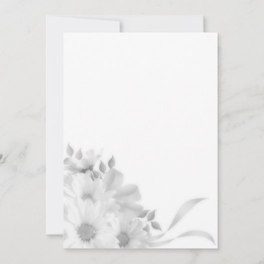 Gray Daisies Invitation Kaart (Achterkant)
