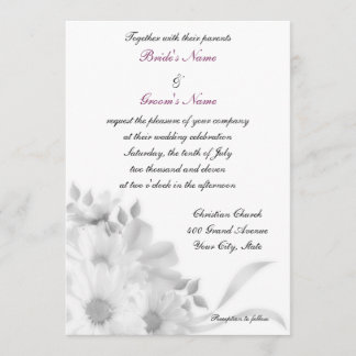 Gray Daisies Invitation Kaart