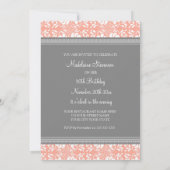 Gray Damask 90th Birthday Party Invitations Kaart (Achterkant)