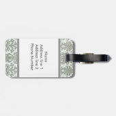 Gray Damask Bagagelabel (Achterkant horizontaal)