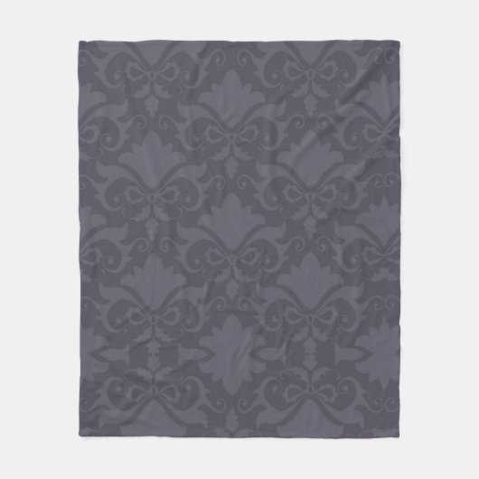 Gray Damask Bows Fleece Deken (Voorkant)