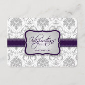 Gray Damask en Eggplant Paars Cadeaubon (Voorkant)